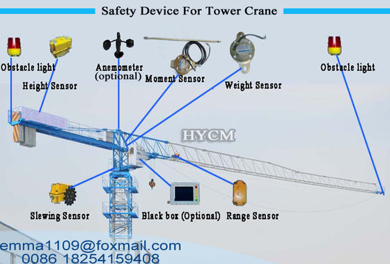 เครื่องกีฬากระโดดสูง 10 ตัน PT6518 65m Jib With Potain Mast Section 3m