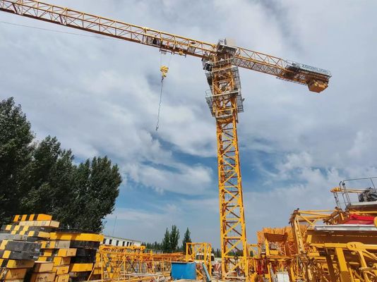 12T QTZ250 7020 เครนก่อสร้างมือสอง ความสูง 60m และ Mast L68 ปี 2019 ผลิต