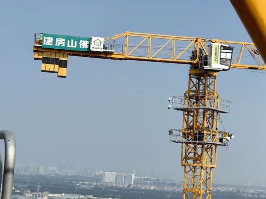 6515 10t เครนหอใช้งานด้วย 65m Jib Boom และ 46m Free Height รุ่น QTZ160