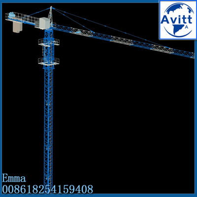 QTZ63 5t Load Hammerhead Tower Crane 50m Boom 1.2*3m Mast ส่วน 2*40'HC ถัง